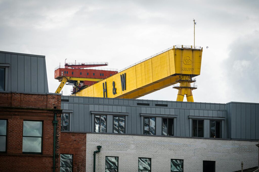 machinery in a port