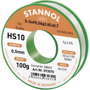 Stannol Filo saldatura senza piombo HS10 2510 Bobina 100 g